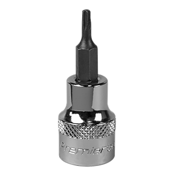 Product photography for Torx T10 Socket Bit, Sealey Premier Socket Bit, 3/8” Square Drive (SBT007) part of an expanding range from Fusion Fixings