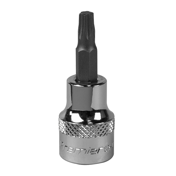 Product photography for Torx T27 Socket Bit, Sealey Premier Socket Bit, 3/8” Square Drive (SBT011) part of an expanding range from Fusion Fixings