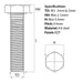 M3 set screw size gide for the M3 x 5mm Hex Set Screw, BZP, 8.8 high tensile steel, DIN 933