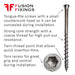 Information image showing key point for the 3.5 x 45mm Tongue Tite Screws, Torx, Stainless Steel, Box of 200 (TFTTS03545)