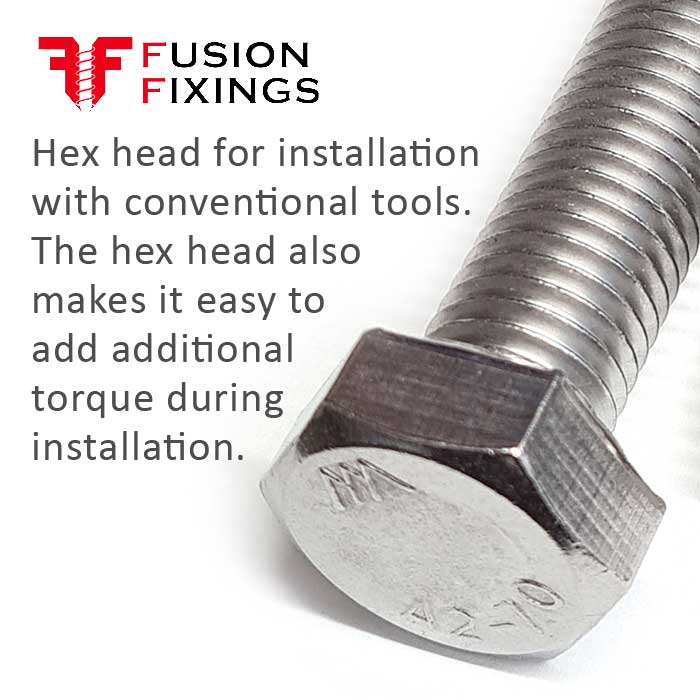 M10 x 130mm Hex Set Screw (Fully Threaded Bolt) A2 Stainless Steel DIN 933