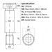 Size diagram for the M5 (6mm) x 100mm, Socket Shoulder Screws, Self-Colour, Grade 12.9, ISO 7379