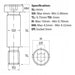 Size diagram for the M5 (6mm) x 6mm, Socket Shoulder Screws. Part of a growing range from Fusion Fixings