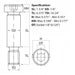 Size guide for the 10-24 UNC (1/4”) x 1 3/4”, Socket Shoulder Screw, Self-Colour, Grade 12.9, ANSI B18.3. Part of a larger range of shouldered screws from Fusion Fixings