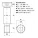 Size guide for the 10-24 UNC (1/4”) x 2 3/4”, Socket Shoulder Screw. A elf colour shoulder screw from Fusion Fixings. Part of a larger range available.