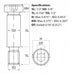 Size guide for the 1/2” UNC (5/8”) x 1/2”, Socket Shoulder Screw.