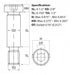 Size diagram for the 1/2” UNC (5/8”) x 4 1/2”, Socket Shoulder Screw. Part of a larger range of shoulder screw available Fusion Fixings