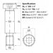 Size guide for the 1/2” UNC (5/8”) x 6”, Socket Shoulder Screw, Self-Colour, Grade 12.9, ANSI B18.3