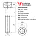 M5 x 10mm Socket Cap Head Screw, Self Colour, DIN 912