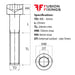 Size guide image for the M6 x 25mm Socket Cap Head Screw, Self Colour, DIN 912