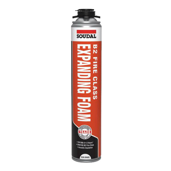 Soudal B2 Fire Rated Expanding Foam, Gun Grade, 750ml (128450)