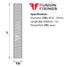 Size guide for the M39 stainless steel Threaded Bar (studding), A2 Stainless Steel, DIN 976-1. Part of a growing range from Fusion Fixings