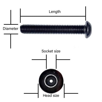 1/4" UNC x 5/8" Socket Button Screw Self Colour ASME B18.3