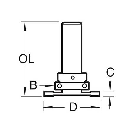 Size guide for the Trend Two Flute Weather Seal Groover (TR12X1/4TC)