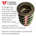 Information diagram for the M6 x 20mm Type D Flanged Threaded Insert Nut (6mm key) Zinc Plated